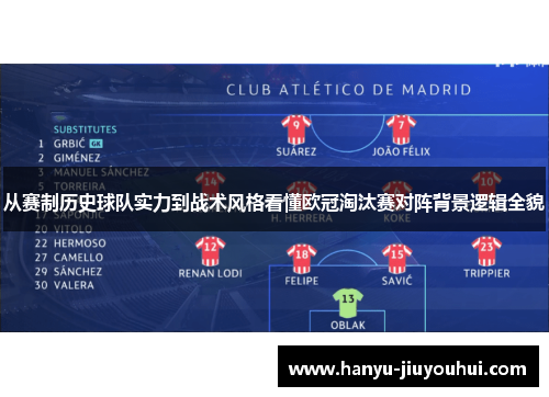 从赛制历史球队实力到战术风格看懂欧冠淘汰赛对阵背景逻辑全貌